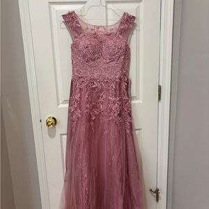 Elegant Pink Lace women’s dress